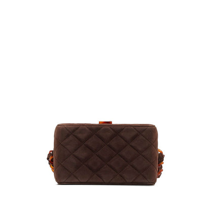 Chanel Suede Matelasse Coco Mark Chain Vanity Bag