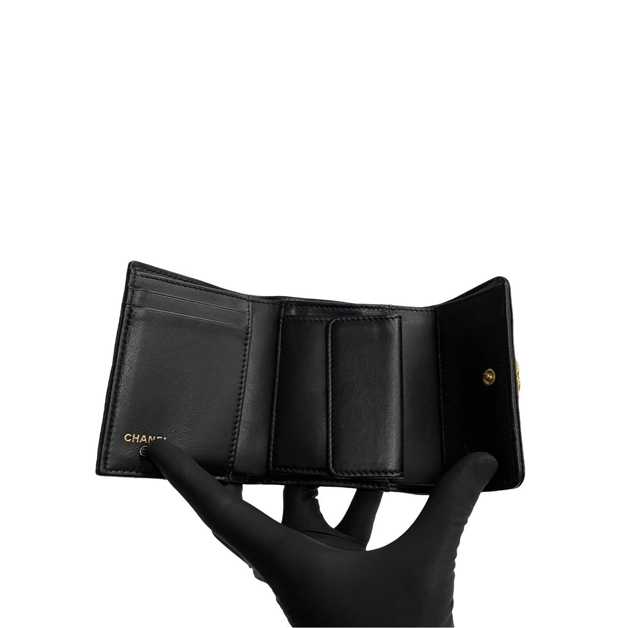 Chanel Caviar Le Boy Trifold Wallet  Leather Short Wallet