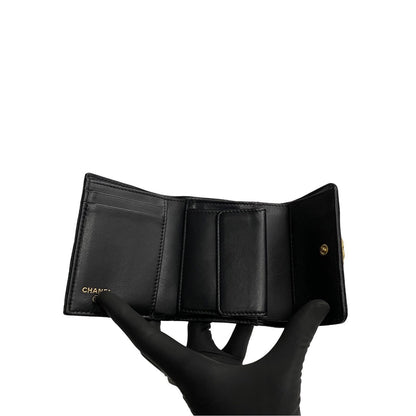 Chanel Caviar Le Boy Trifold Wallet  Leather Short Wallet