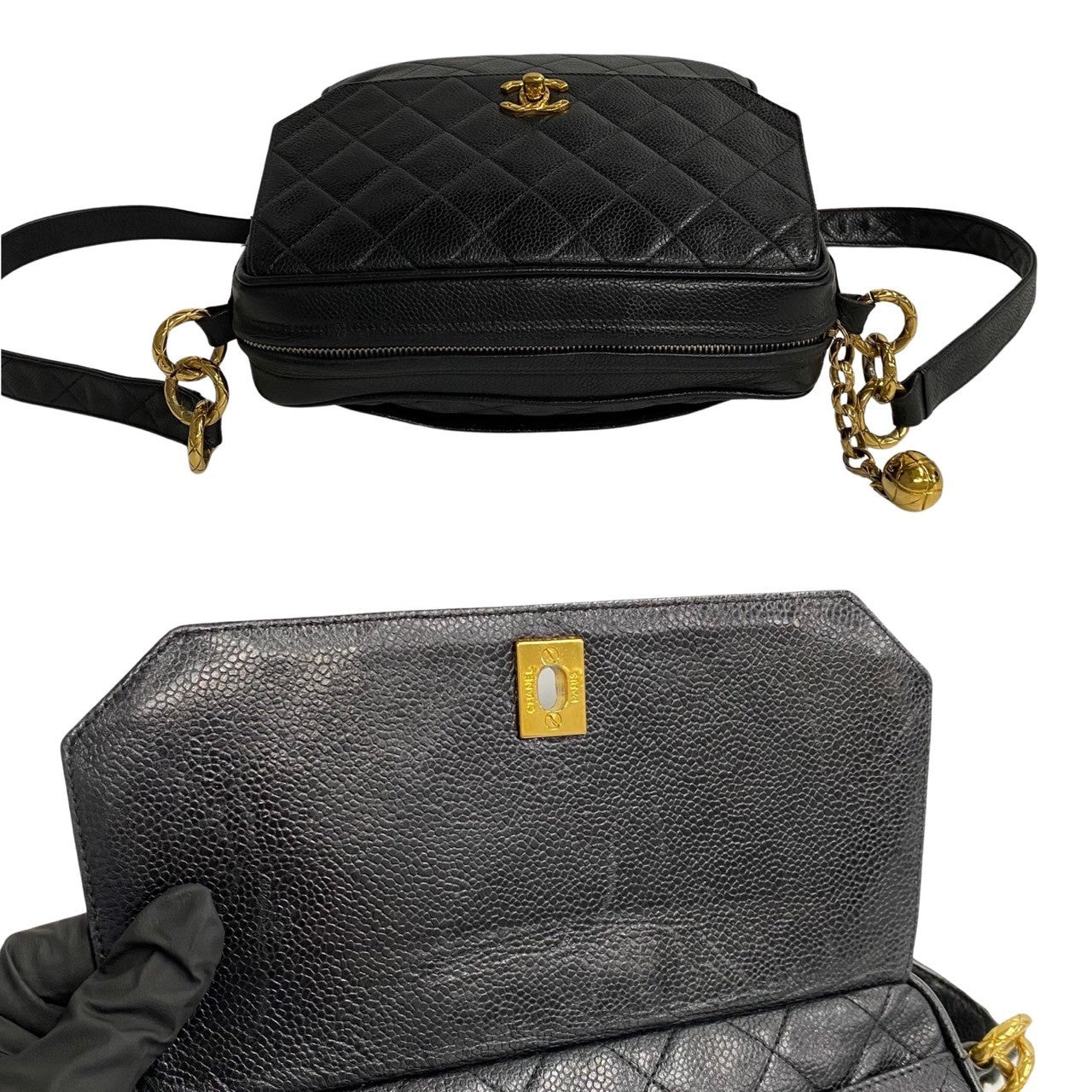Chanel CC Caviar Crossbody Bag Leather Crossbody Bag 33037 in New Condition