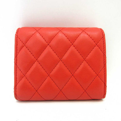 Chanel Small Wallet Orange Red Lambskin