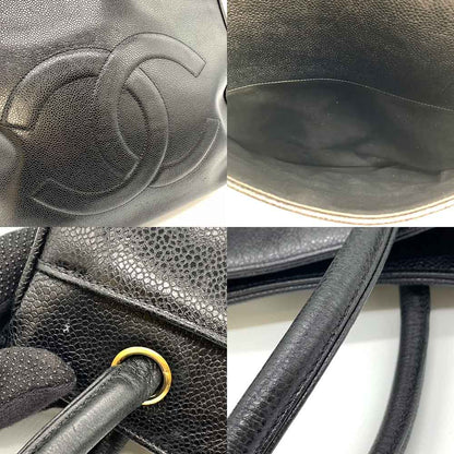 Chanel Caviar Leather Tote Bag Black