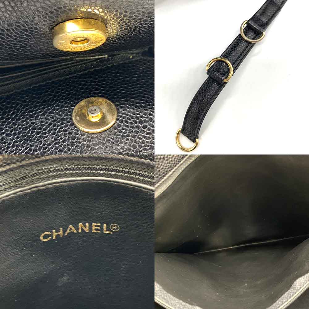 Chanel Caviar Leather Tote Bag Black