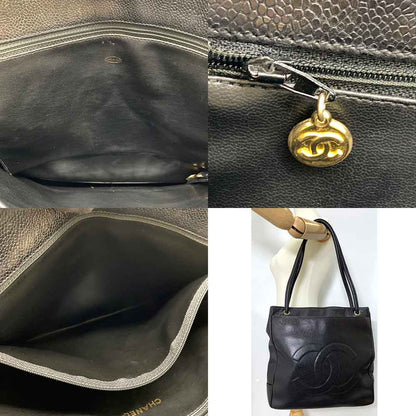 Chanel Caviar Leather Tote Bag Black
