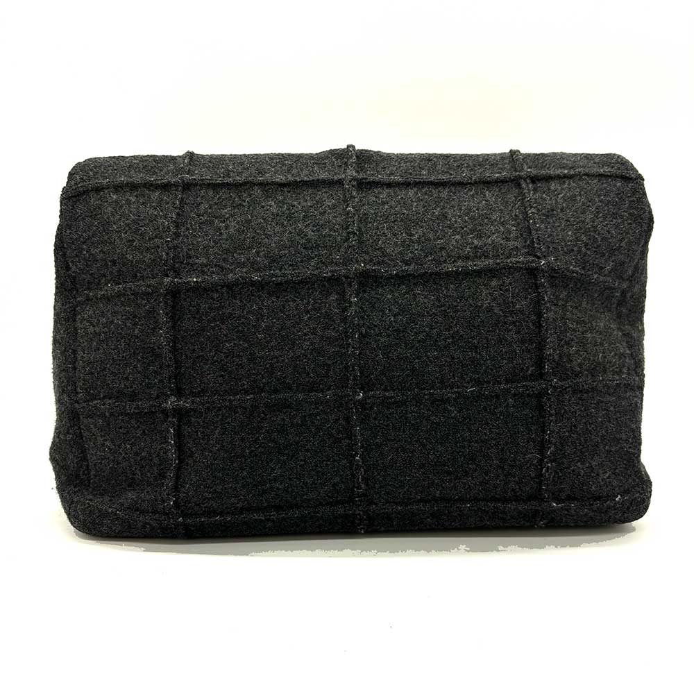 Chanel Wool Canvas Chocolate Bar Chain Shoulder Bag