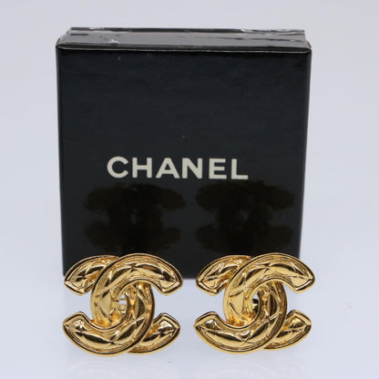 CHANEL COCO Mark Earring Gold Tone CC 60078A