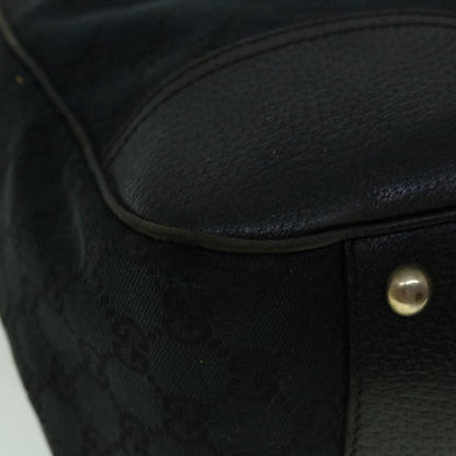 GUCCI GG Canvas Sherry Line Tote Bag Black Red 161719  60141