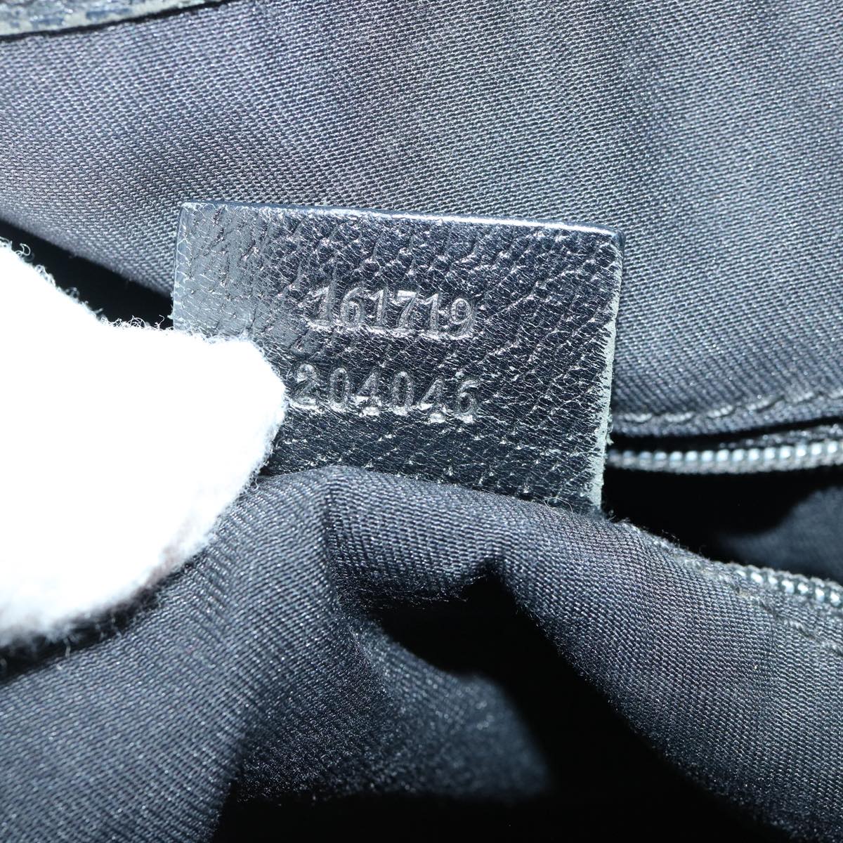 GUCCI GG Canvas Sherry Line Tote Bag Black Red 161719  60141