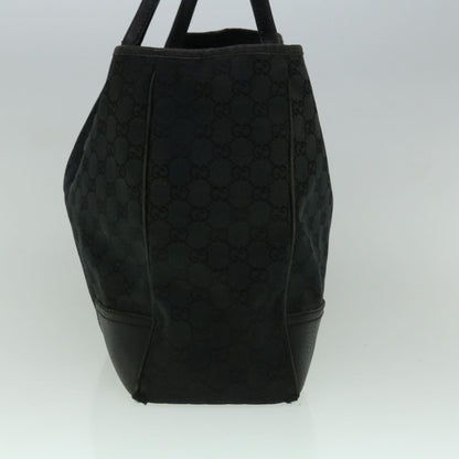 GUCCI GG Canvas Sherry Line Tote Bag Black Red 161719  60141
