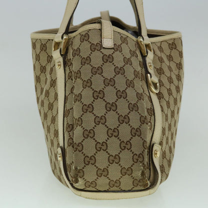 GUCCI GG Canvas Tote Bag Beige White 130736  60142