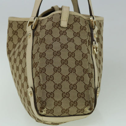 GUCCI GG Canvas Tote Bag Beige White 130736  60142