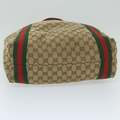 GUCCI GG Canvas Web Sherry Line Tote Bag Beige Red Green 189669  60144