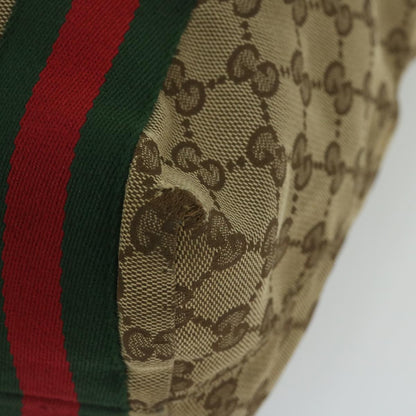 GUCCI GG Canvas Web Sherry Line Tote Bag Beige Red Green 189669  60144