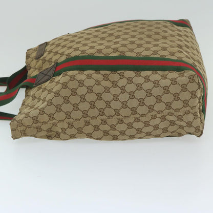 GUCCI GG Canvas Web Sherry Line Tote Bag Beige Red Green 189669  60144