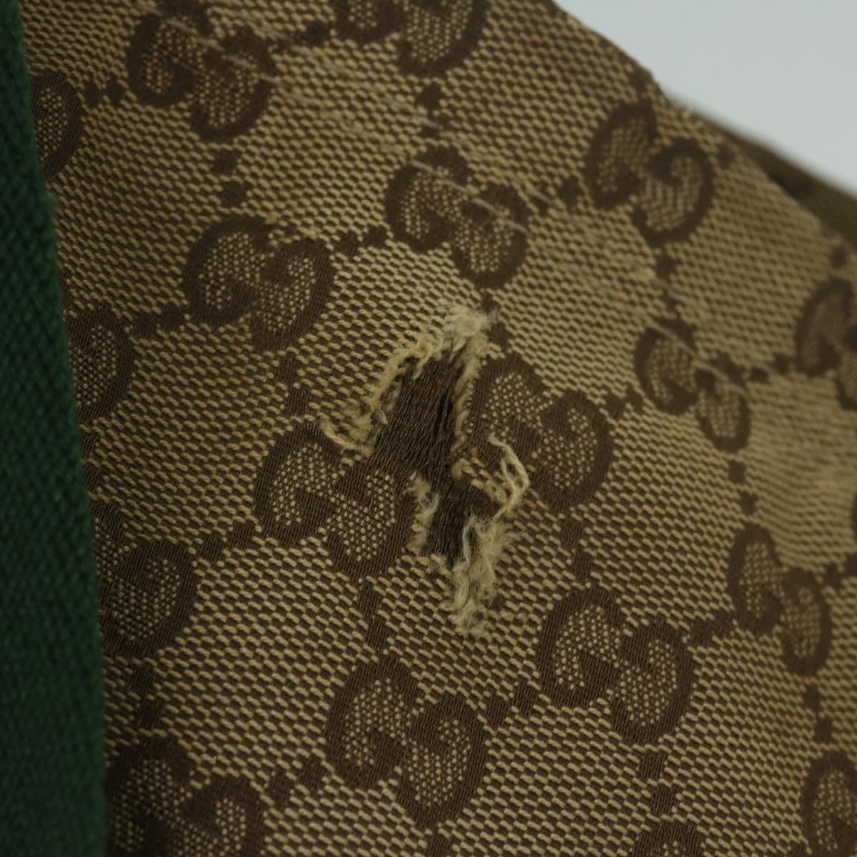 GUCCI GG Canvas Web Sherry Line Tote Bag Beige Red Green 189669  60144