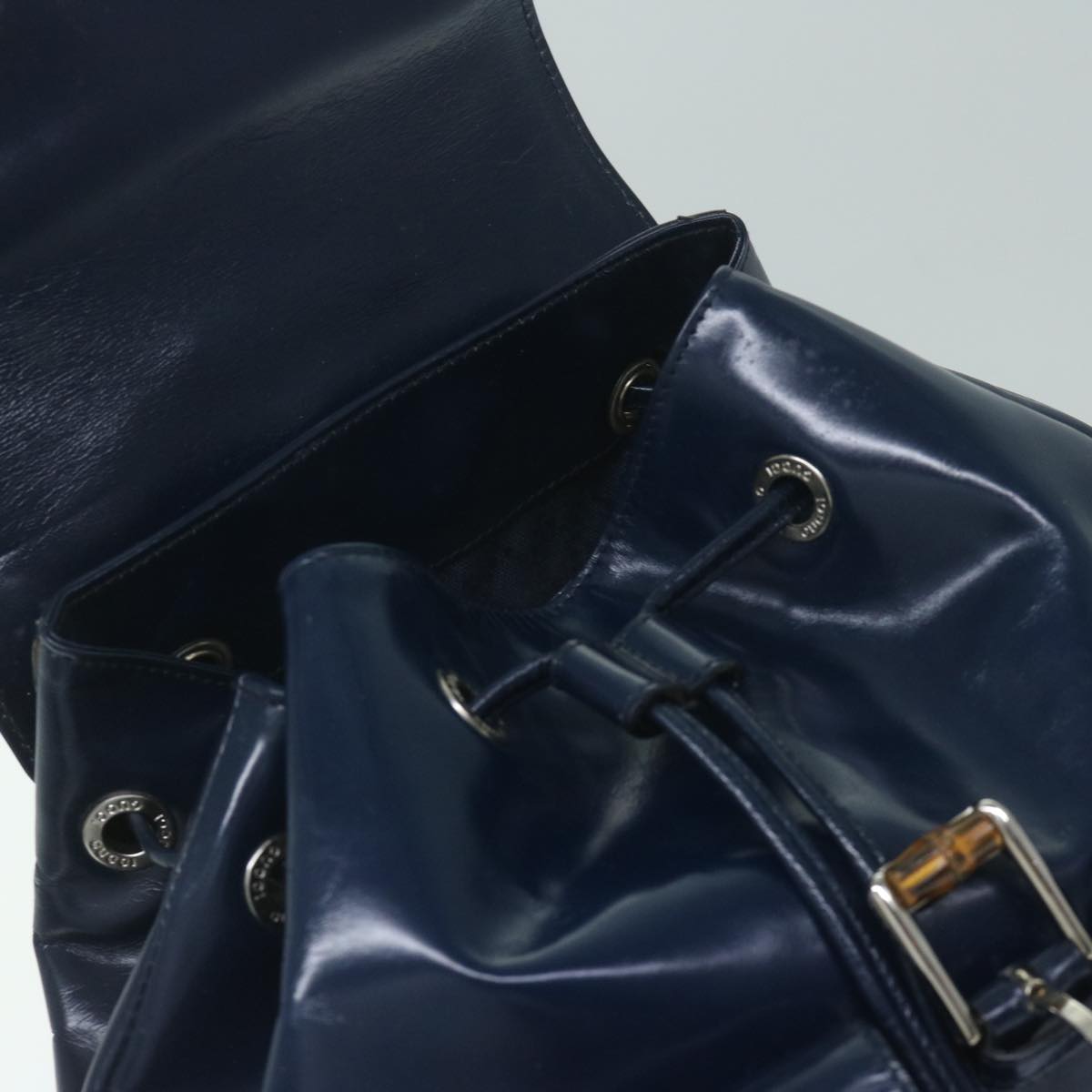 GUCCI Bamboo Backpack Enamel Navy 003 2058 0016 5  60145