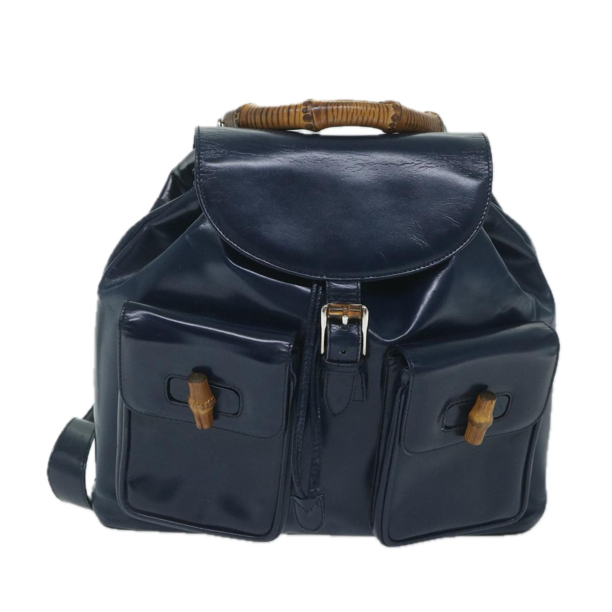 GUCCI Bamboo Backpack Enamel Navy 003 2058 0016 5  60145