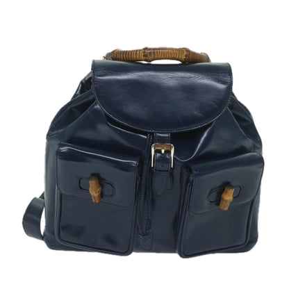 GUCCI Bamboo Backpack Enamel Navy 003 2058 0016 5  60145