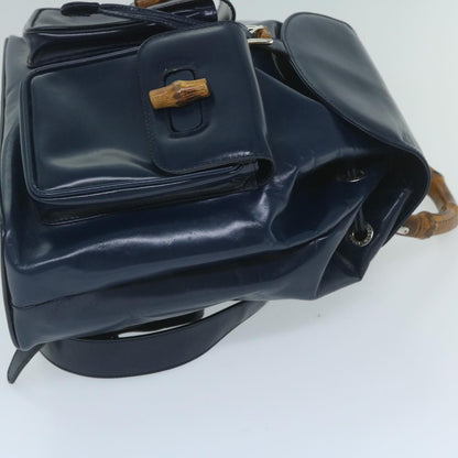 GUCCI Bamboo Backpack Enamel Navy 003 2058 0016 5  60145