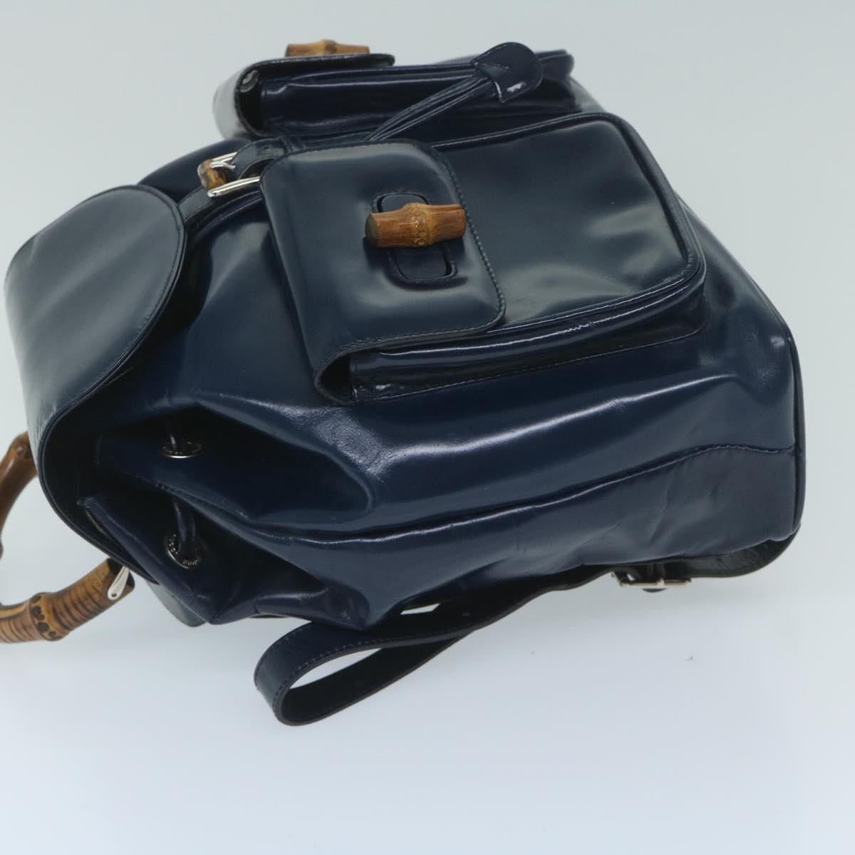 GUCCI Bamboo Backpack Enamel Navy 003 2058 0016 5  60145