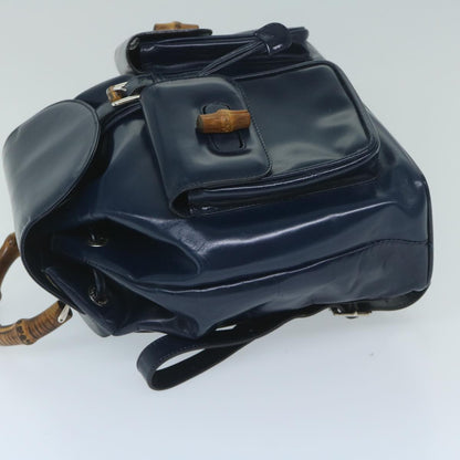 GUCCI Bamboo Backpack Enamel Navy 003 2058 0016 5  60145