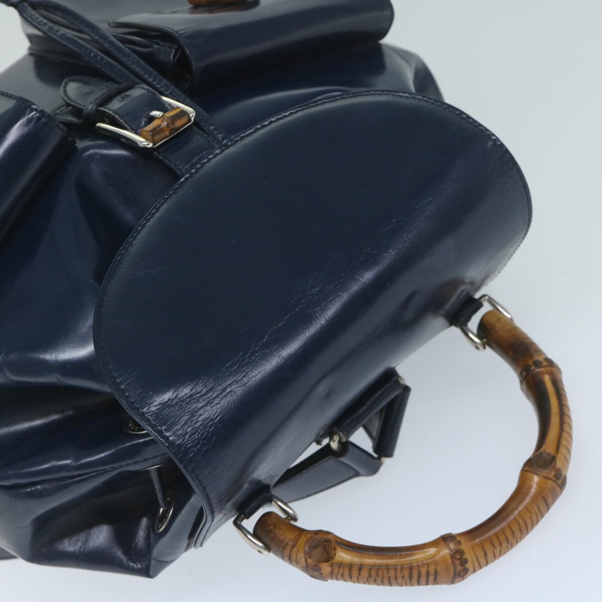 GUCCI Bamboo Backpack Enamel Navy 003 2058 0016 5  60145