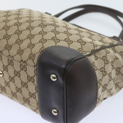 GUCCI GG Canvas Web Sherry Line Tote Bag Red Beige Green 257061  60154