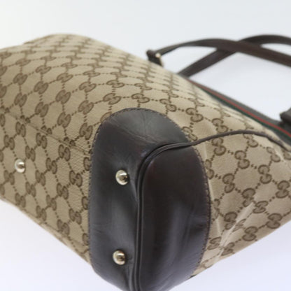 GUCCI GG Canvas Web Sherry Line Tote Bag Red Beige Green 257061  60154