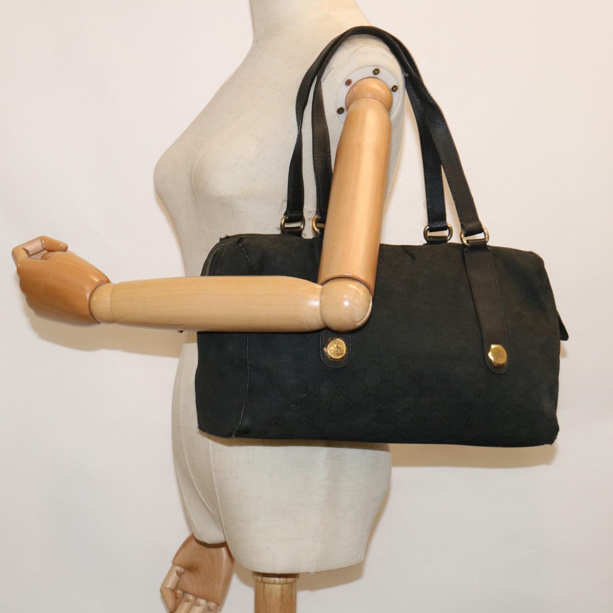 GUCCI GG Canvas Tote Bag Black 154180  60257