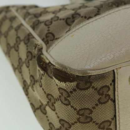 GUCCI GG Canvas Web Sherry Line Tote Bag Beige Red Green 163805  60259