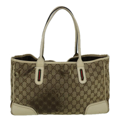 GUCCI GG Canvas Web Sherry Line Tote Bag Beige Red Green 163805  60259