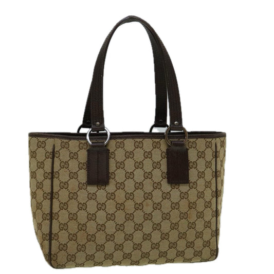GUCCI GG Canvas Tote Bag Beige 113019  60385