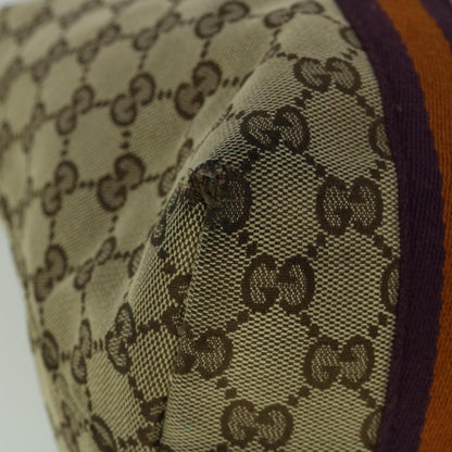 GUCCI GG Canvas Sherry Line Tote Bag Beige Orange purple 137396  60386