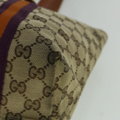 GUCCI GG Canvas Sherry Line Tote Bag Beige Orange purple 137396  60386