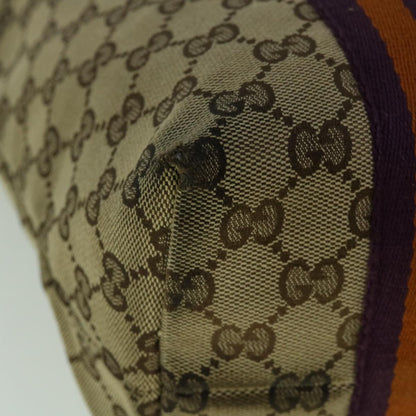 GUCCI GG Canvas Sherry Line Tote Bag Beige Orange purple 137396  60386