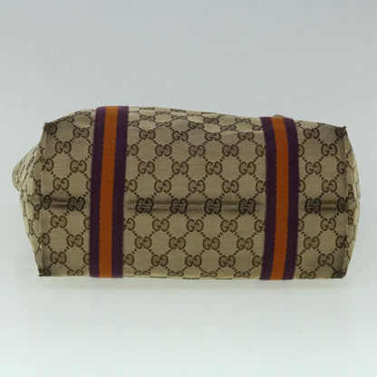GUCCI GG Canvas Sherry Line Tote Bag Beige Orange purple 137396  60386