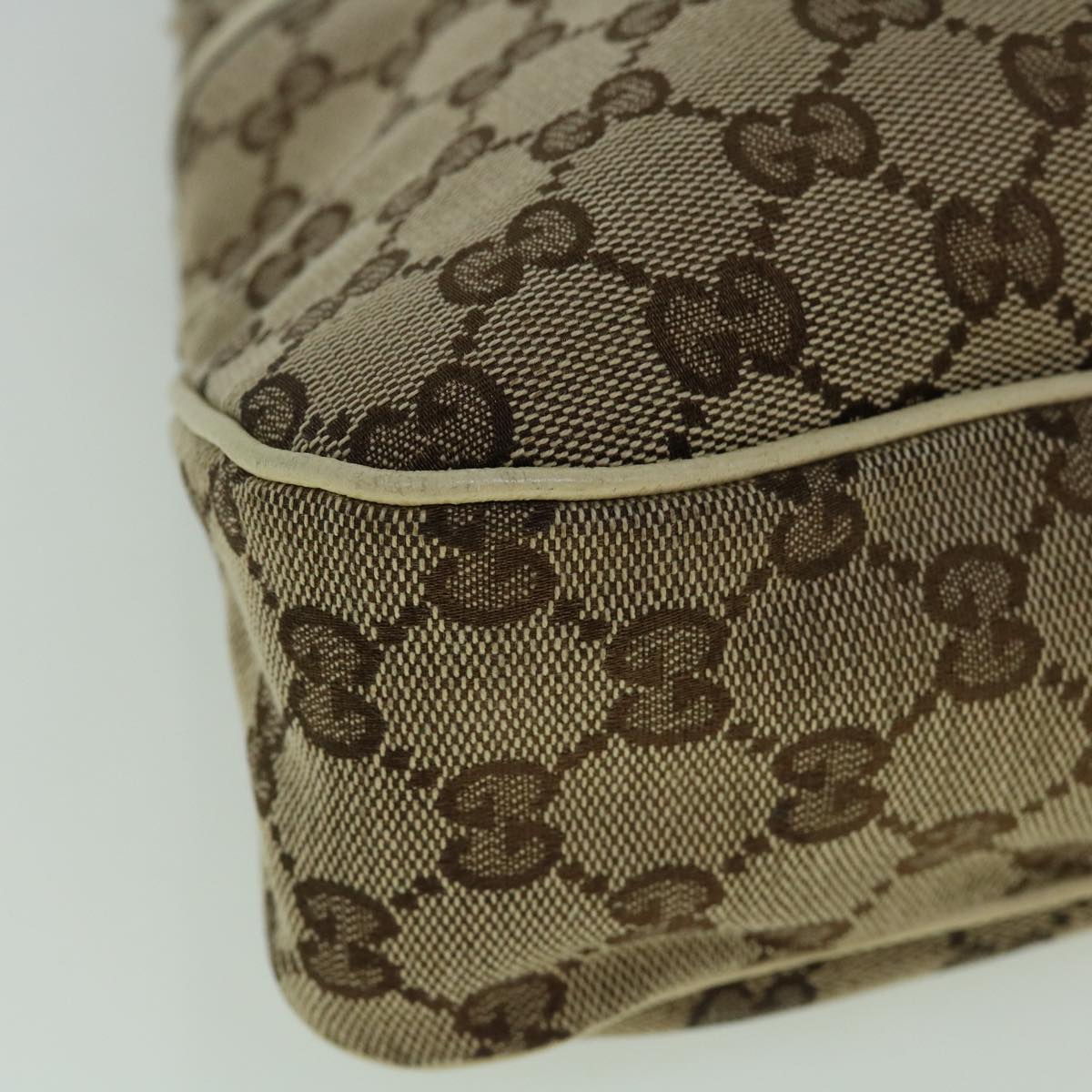 GUCCI GG Canvas Tote Bag Beige White 121023  60389
