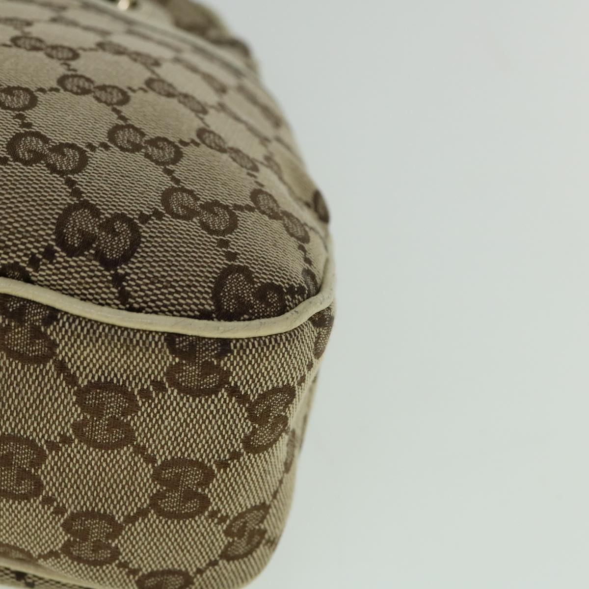 GUCCI GG Canvas Tote Bag Beige White 121023  60389