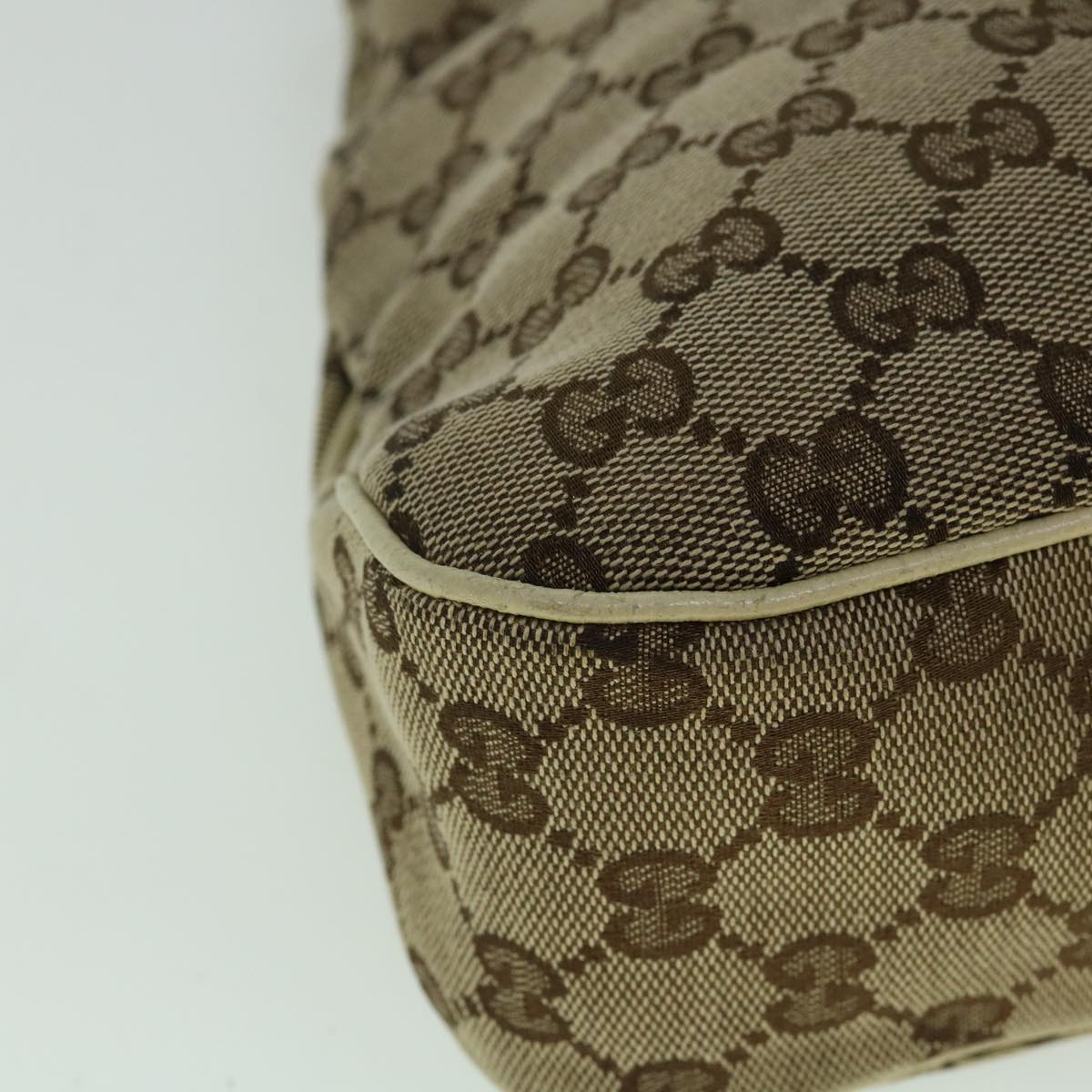 GUCCI GG Canvas Tote Bag Beige White 121023  60389