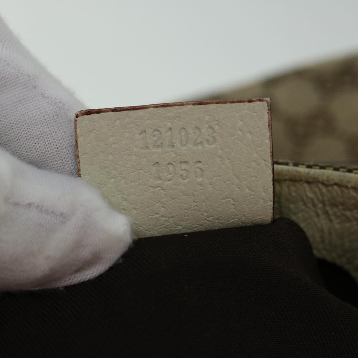 GUCCI GG Canvas Tote Bag Beige White 121023  60389