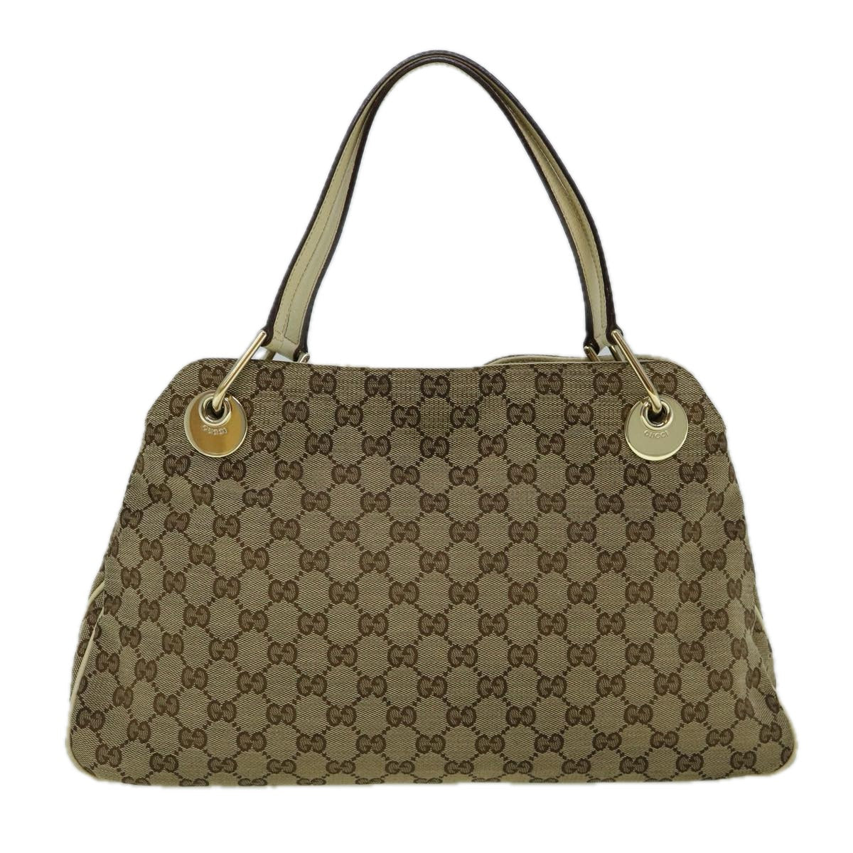GUCCI GG Canvas Tote Bag Beige White 121023  60389
