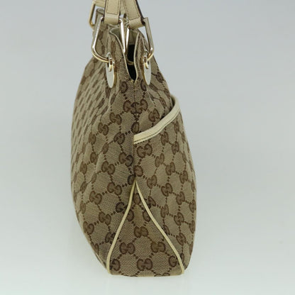 GUCCI GG Canvas Tote Bag Beige White 121023  60389