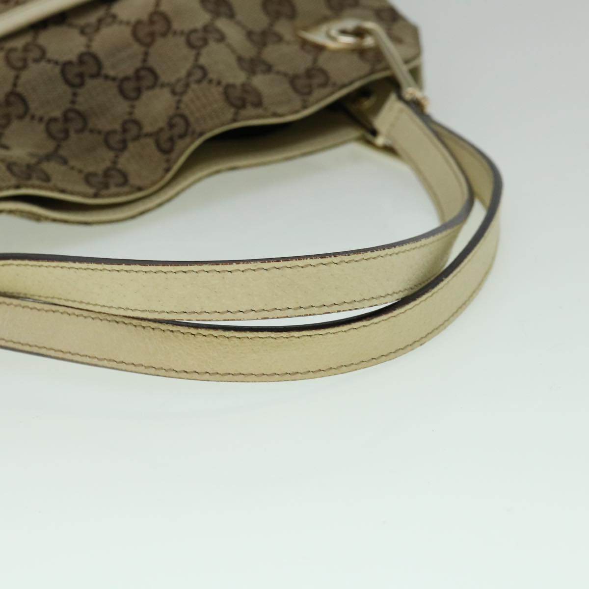GUCCI GG Canvas Tote Bag Beige White 121023  60389
