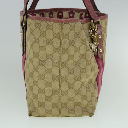 GUCCI GG Canvas Sherry Line Tote Bag Beige Pink 137396  60391