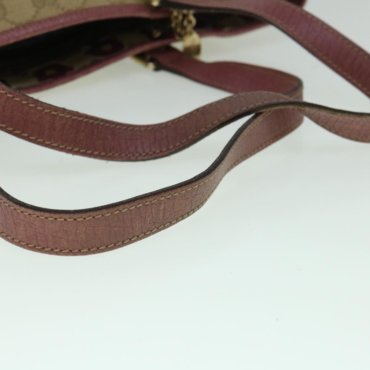 GUCCI GG Canvas Sherry Line Tote Bag Beige Pink 137396  60391