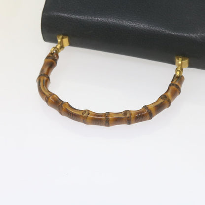 GUCCI Bamboo Hand Bag Leather Navy  60440