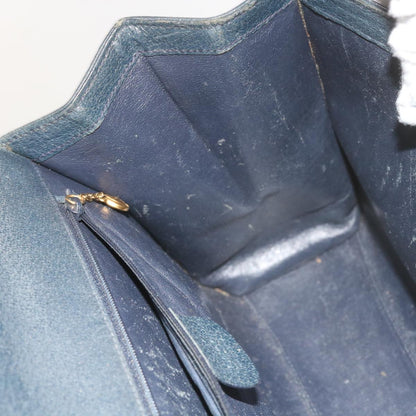 GUCCI Bamboo Hand Bag Leather Navy  60440