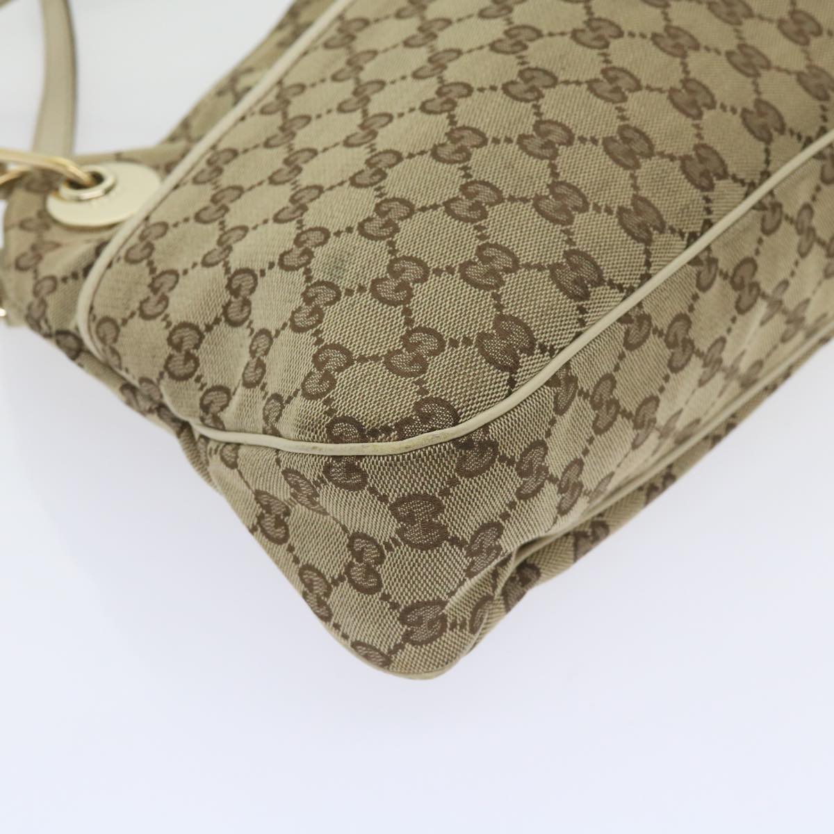 GUCCI GG Canvas Tote Bag Beige 121023  60518