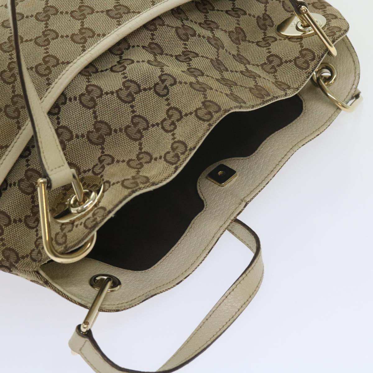 GUCCI GG Canvas Tote Bag Beige 121023  60518
