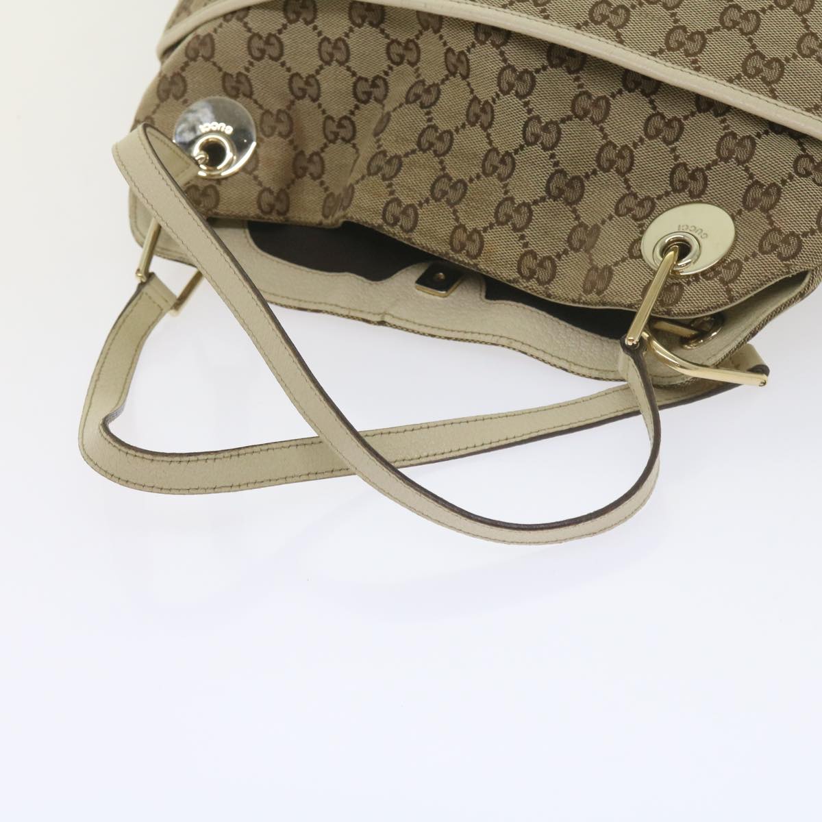 GUCCI GG Canvas Tote Bag Beige 121023  60518